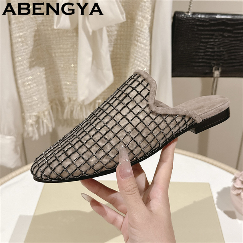 Ethnic Fashion In - Sandal Datar Berujung Bulat dengan Jaring