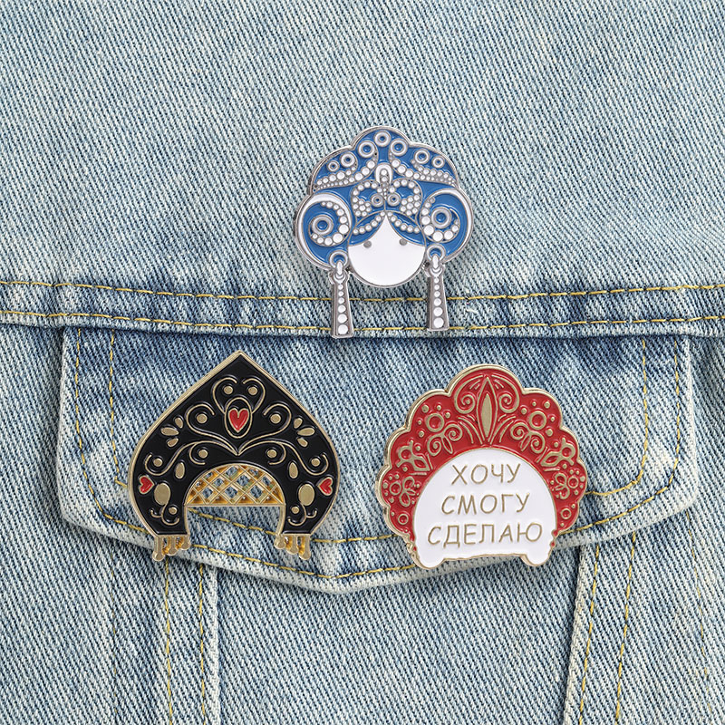 Ethnic Fashion Quotes - Pin Enamel Kokoshnik Rusia Bros Hiasan