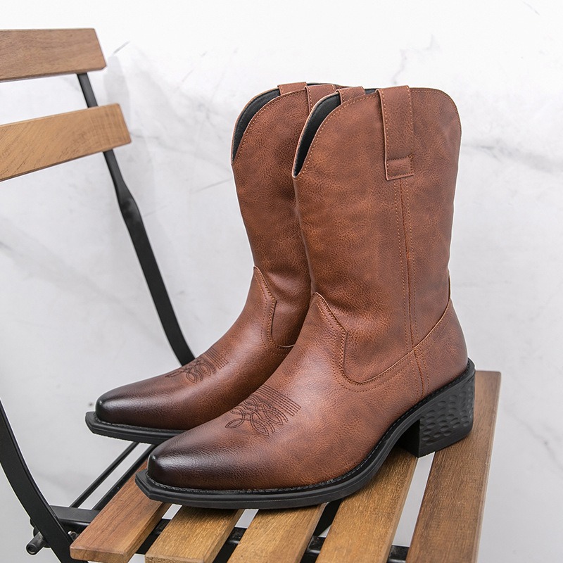 Ethnic Fashion In - Sepatu Bot Pria Bordir Klasik Sepatu