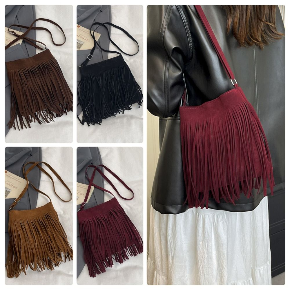 Tas Selempang Suede Berumbai G - Ethnic Fashion Collection ulasan dan harga