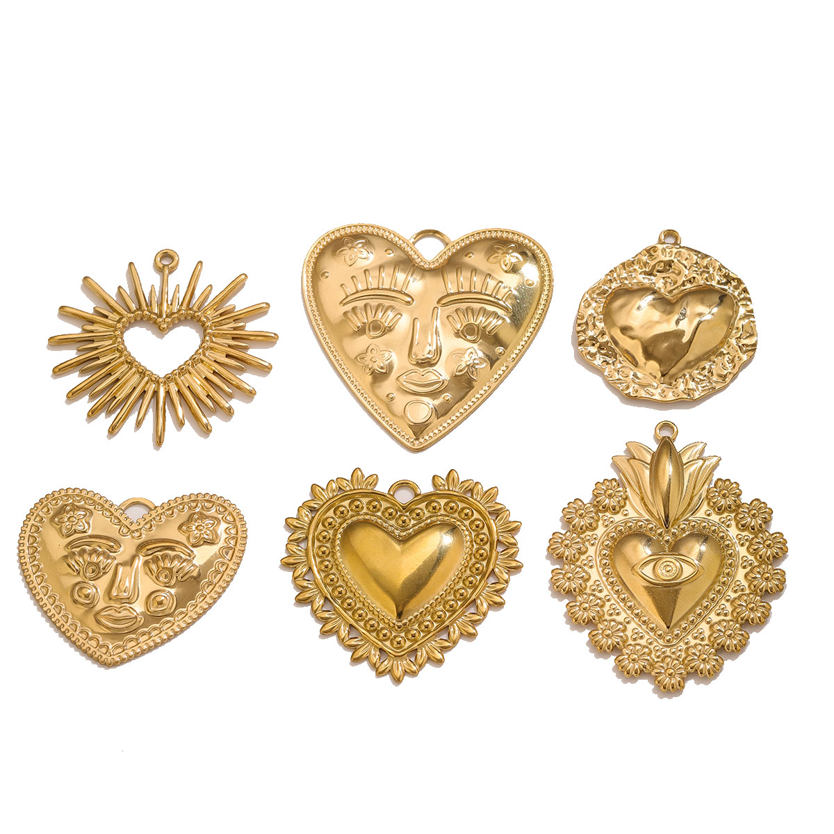 5Pcs Liontin Hati Baja Anti Ka - Ethnic Fashion Collection ulasan dan harga