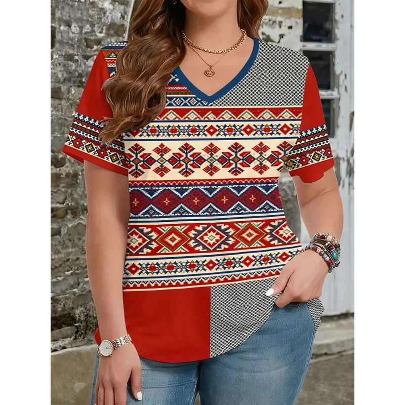Kaos bergaya etnik dengan ceta - Y2K Ethnic Fashion ulasan dan harga