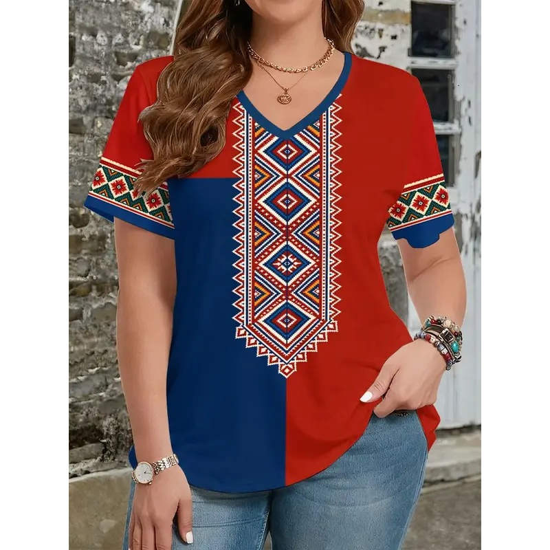 Kaos bergaya etnik dengan ceta - Y2K Ethnic Fashion ulasan dan harga