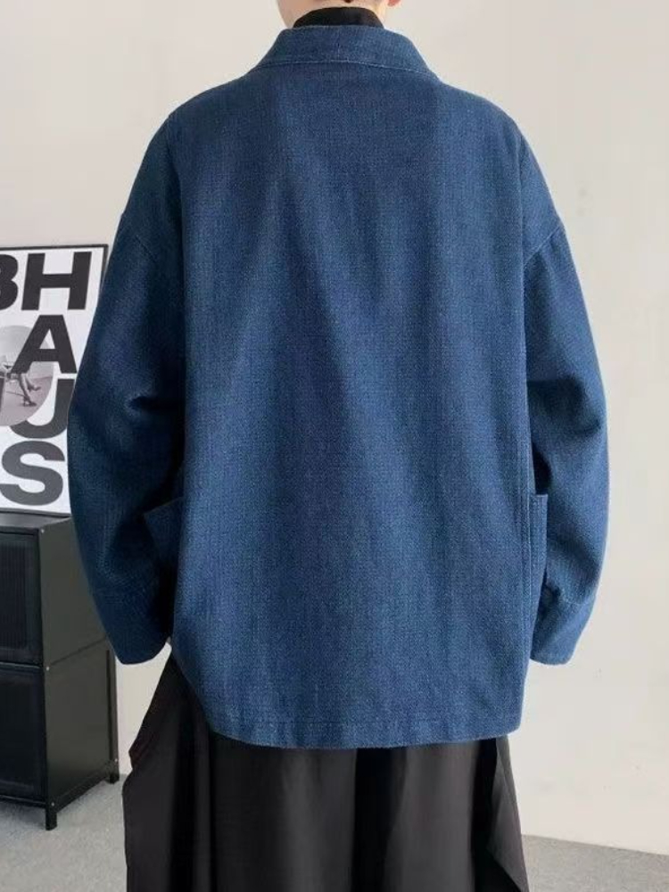 Mantel Denim Gaya Jepang Vinta - Haori Japanese Jacket ulasan dan harga
