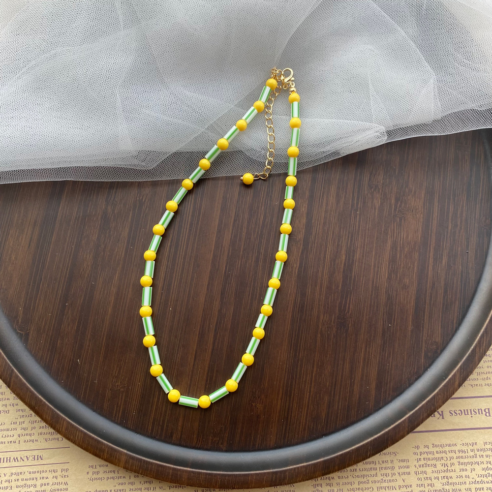 Kalung manik-manik warna-warni - Y2K Ethnic Fashion ulasan dan harga