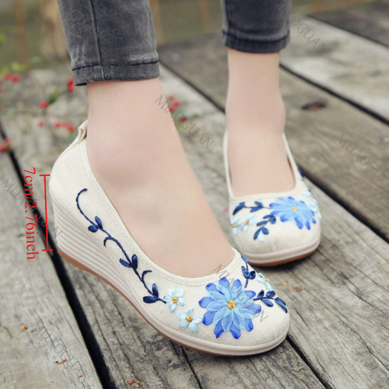 Sepatu Platform Wedge Nyaman W - Ethnic Fashion In ulasan dan harga