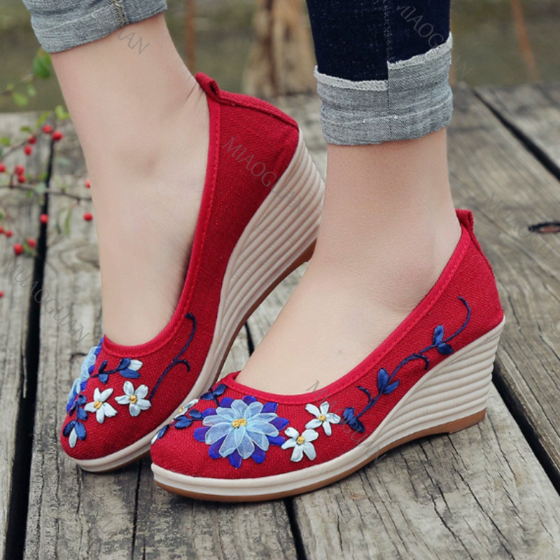 Sepatu Platform Wedge Nyaman W - Ethnic Fashion In ulasan dan harga