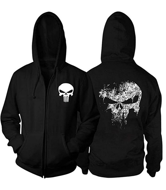 Hoodie Zip-up Punisher Cetak 3 - Haori Japanese Jacket ulasan dan harga