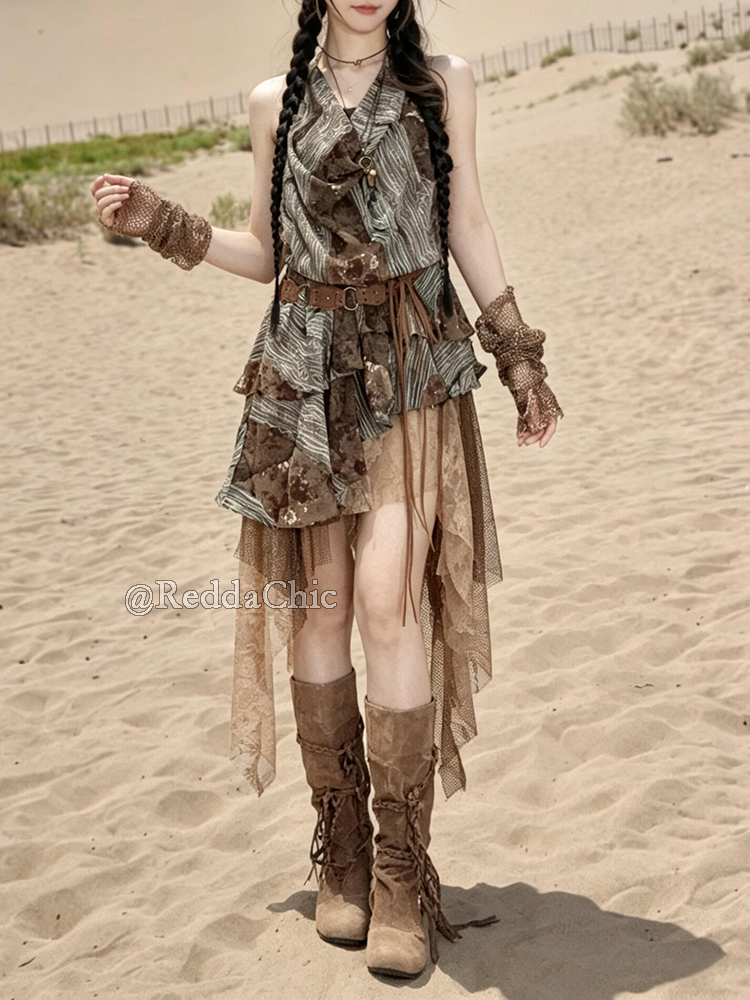 ReddaChic Set Gaun Retro Boho  - Ethnic Fashion Collection ulasan dan harga